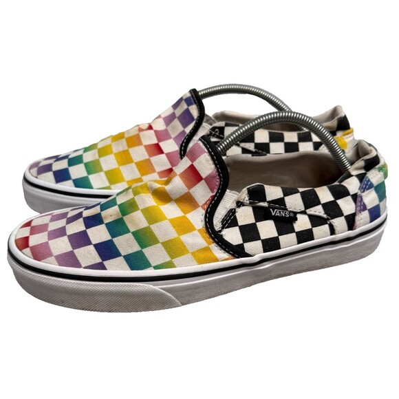 Vans Old Skool Rainbow Checkerboard Women’s 8.0 US – Model 500714 – EUC - Picture 1 of 16